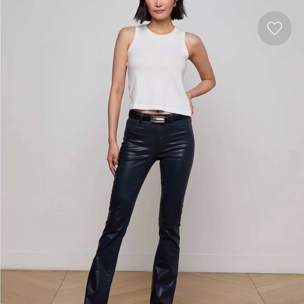 L'AGENCE Dark Indigo High-Waist Denim Pants